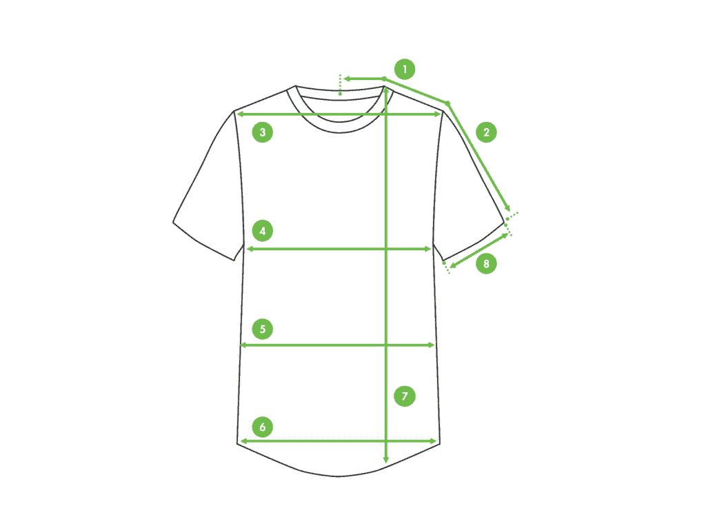 Complete steps to measure tshirt 