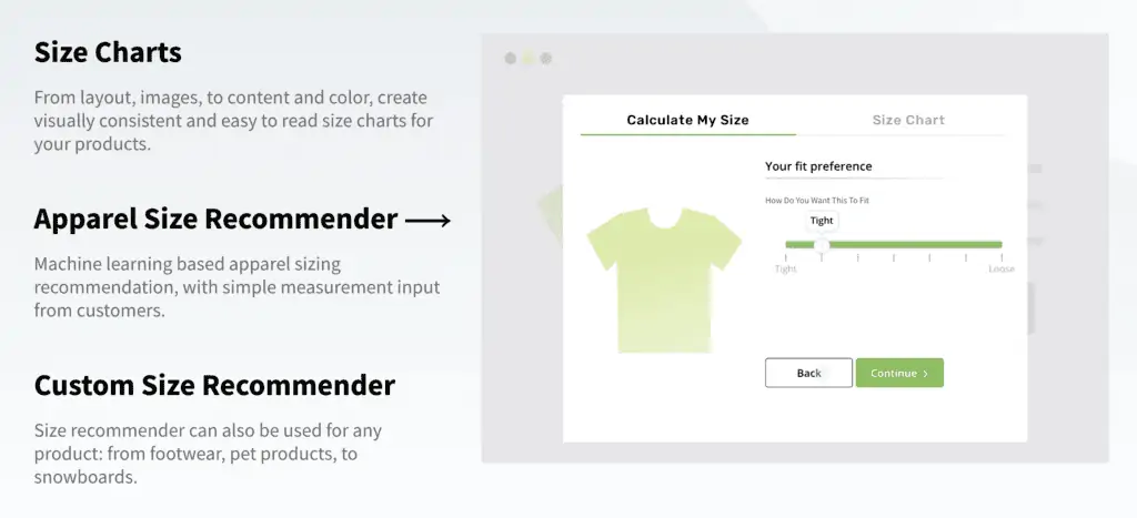 Sizing charts or size charts for ecommerce and Shopify stores can help make it easier for customers to find the right product and reduce the plausibility of returns.