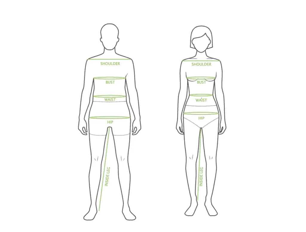 Steps to measure body for jacket