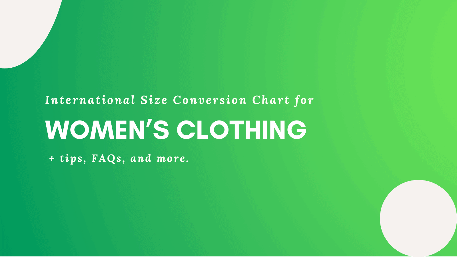 Women's Italian Size Chart